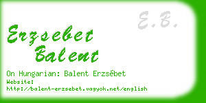 erzsebet balent business card